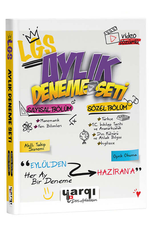 Yargı Ders Arkadaşım 8.Sınıf LGS Aylık Deneme Seti Sayısal-Sözel Bölüm